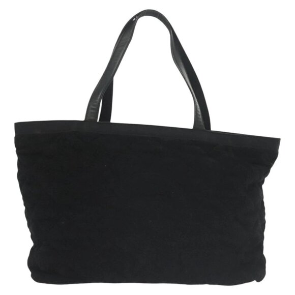 CHANEL Matelasse COCO Mark Tote Bag pile Black Silver CC Auth BA4775 - Picture 2 of 16